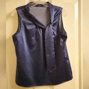 Review Australia Polka Dot Sleeveless Blouse - Navy And White, AU12